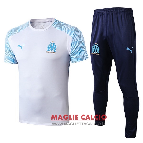 nuova formazione set completo divisione magliette marseille 2019-2020 blu bianco