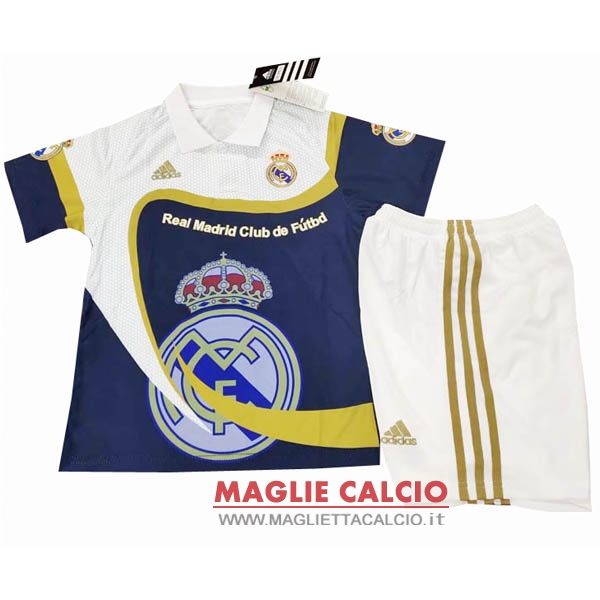 nuova speciale maglietta real madrid set completo bambino 2019-2020 bianco blu