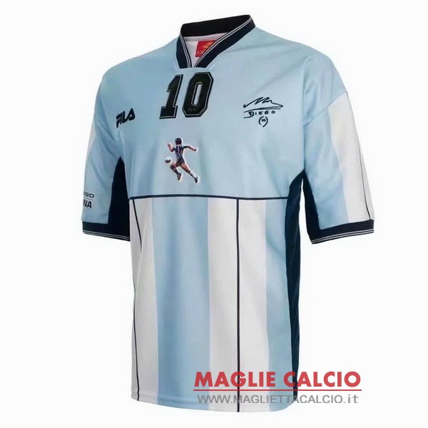 nuova maglietta argentina retro 2001 maradona 10 prima