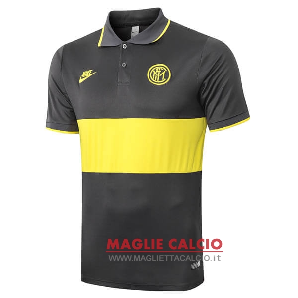 inter de milan giallo grigio magliette polo nuova 2019-2020
