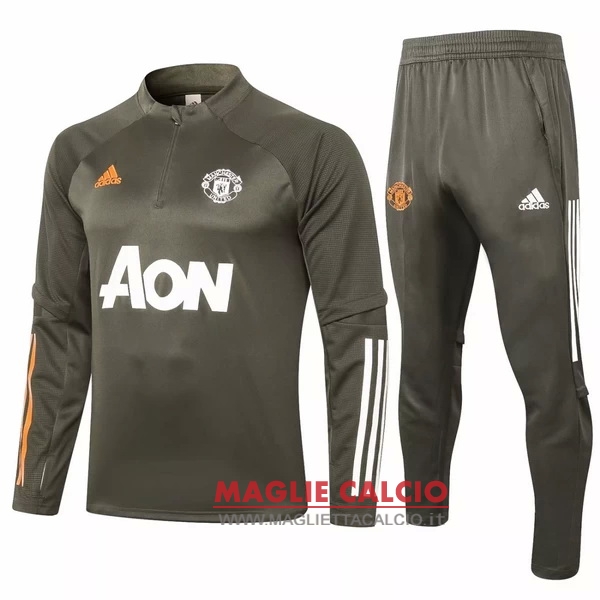 nuova manchester united insieme completo verde navy giacca 2020-2021