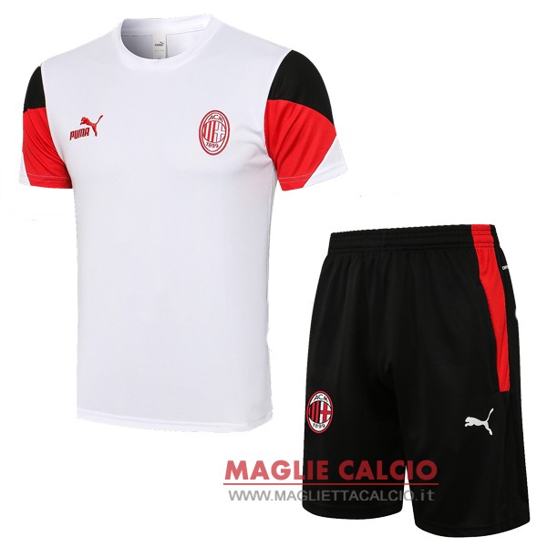 Nuova Formazione Insieme Completo Divisione Magliette Ac Milan 2021-2022 I bianco nero