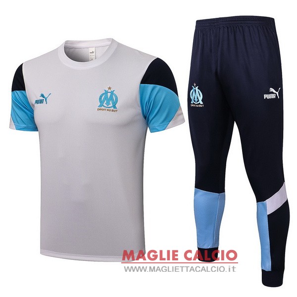 nuova formazione set completo divisione magliette marseille 2021-2022 I grigio Nero blu