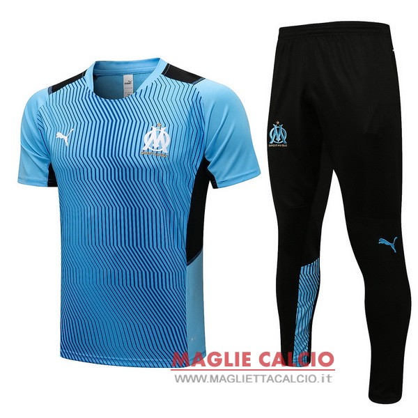 nuova formazione set completo divisione magliette marseille 2021-2022 blu