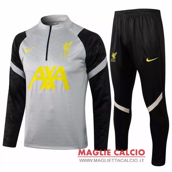 nuova liverpool insieme completo grigio nero giallo giacca 2021-2022
