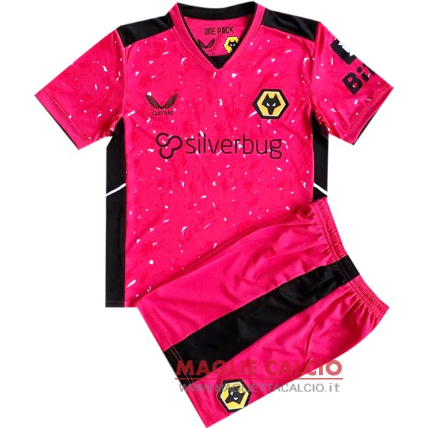nuova maglietta set completo portiere wolves bambino 2021-2022 rosa