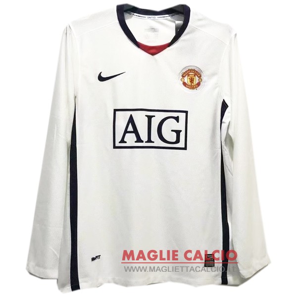 nuova seconda magliette manica lunga manchester united retro 2008-2009