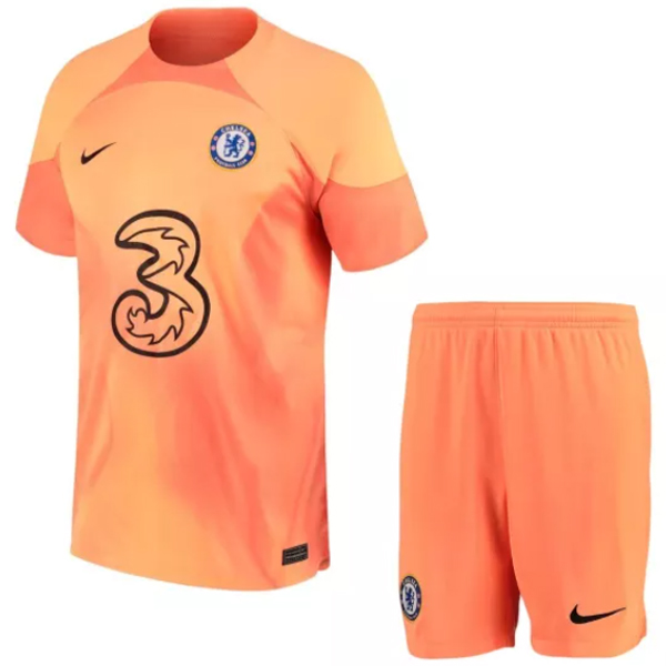 nuova magliette portiere chelsea set completo bambino 2022-2023 arancione