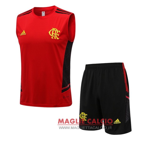 nuova formazione senza maniche set completo divisione magliette flamengo 2022-2023 rosso