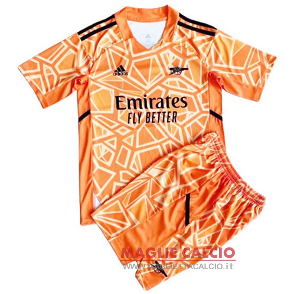 nuova portiere magliette arsenal set completo bambino 2022-2023 arancione