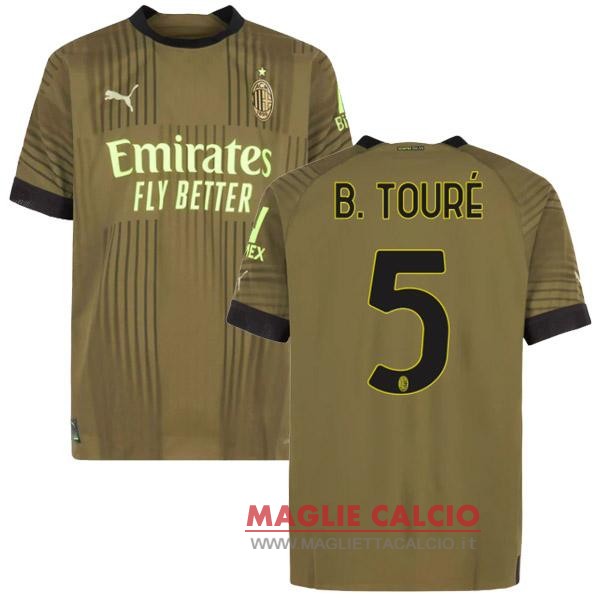 nuova maglietta ac milan 2022-2023 B.Touré 5 terza