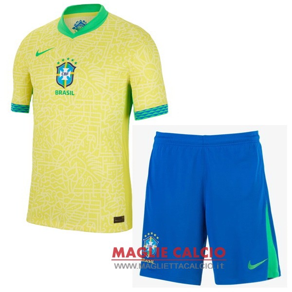 nuova prima maglietta set completo brasile bambino 2024