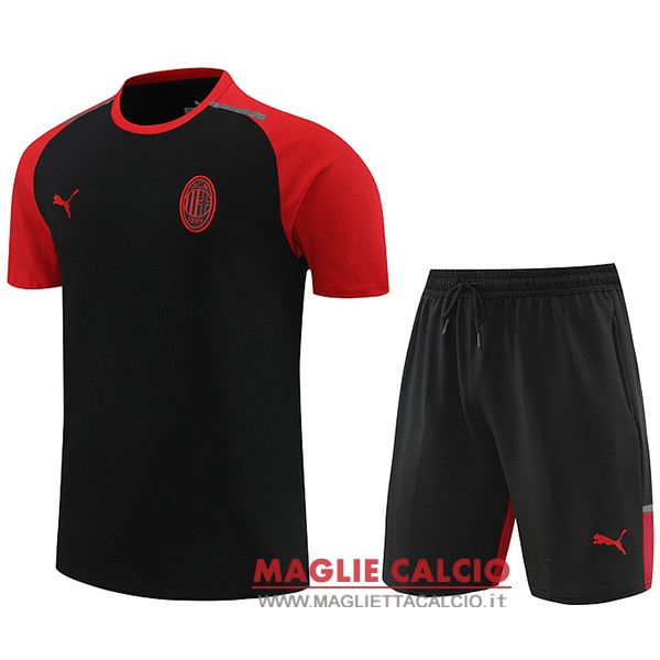 nuova formazione set completo divisione magliette ac milan 2024-2025 nero rosso