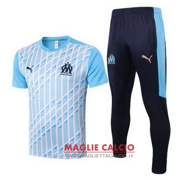 nuova formazione set completo divisione magliette marseille 2020-2021 blu