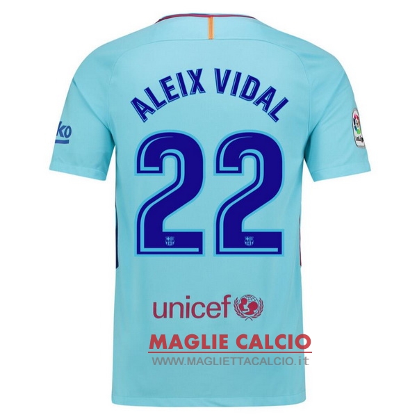 nuova maglietta barcellona 2017-2018 aleix vidal 22 seconda