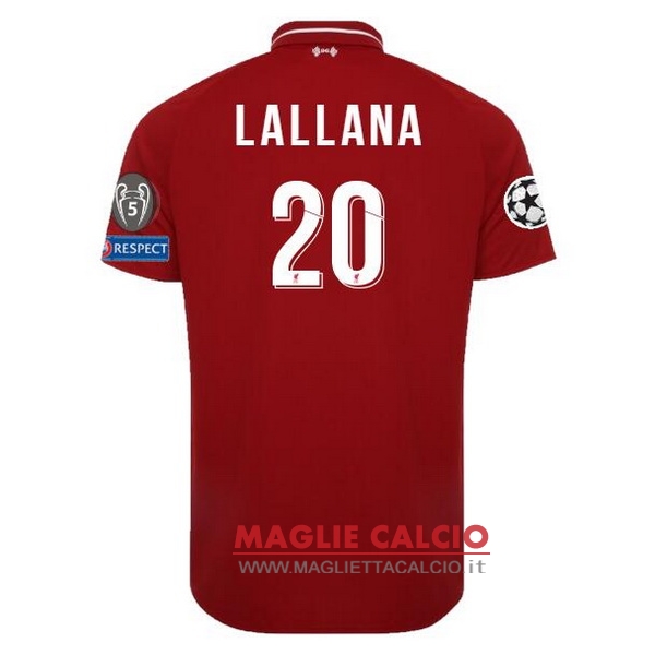 nuova maglietta liverpool 2018-2019 lallana 20 prima