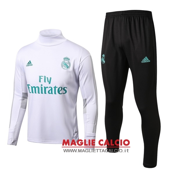 nuova real madrid insieme completo bianco nero giacca 2017-2018