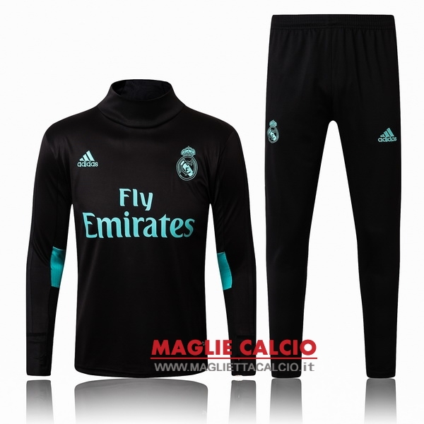 nuova real madrid insieme completo nero verde nero giacca 2017-2018