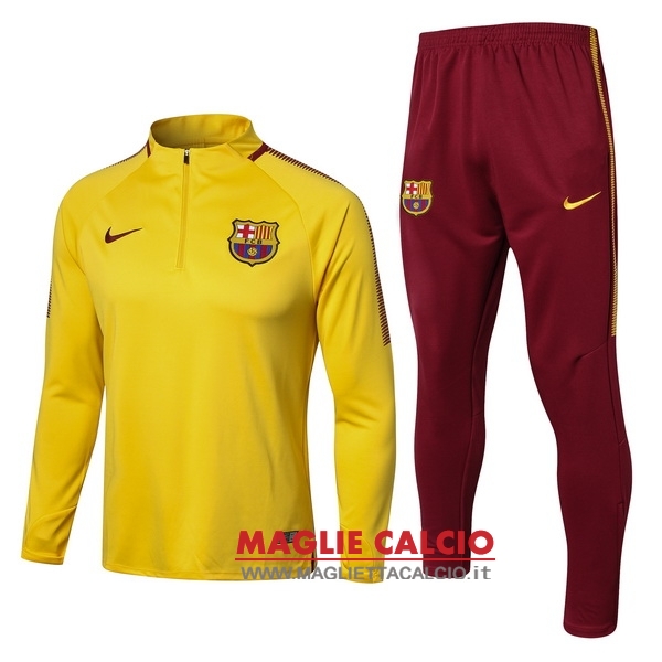 nuova barcelona insieme completo giallo rosso bambino giacca 2017-2018
