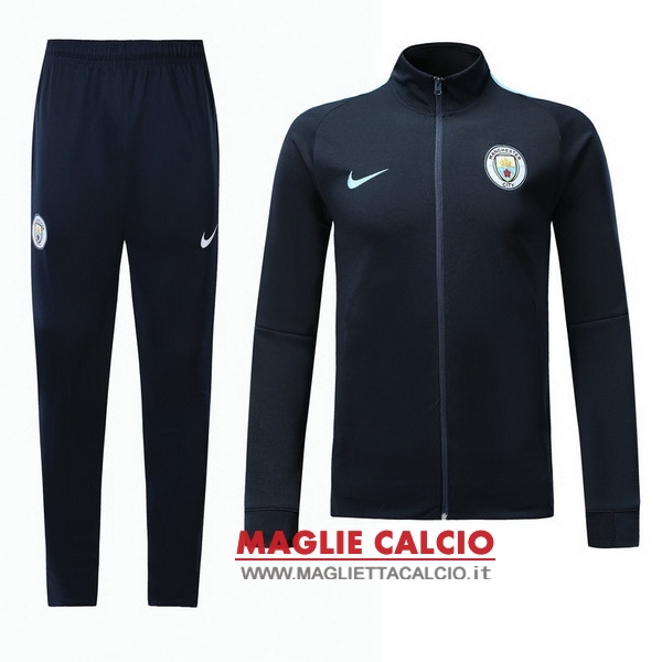 nuova manchester city insieme completo blu navy bambino giacca 2017-2018