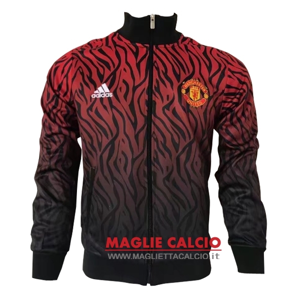 manchester united rosso nero nuova giacca 2017-2018