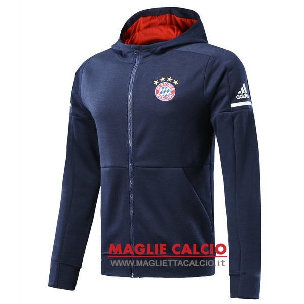 nuova bayern munich blu bambino felpa cappuccio giacca 2017-2018