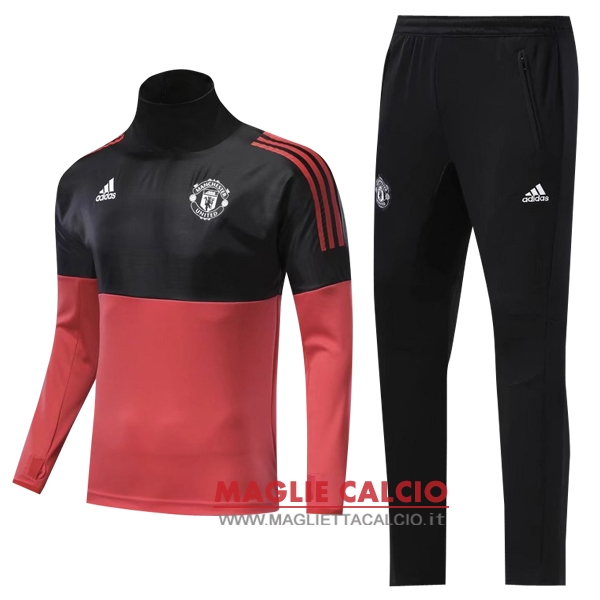 nuova manchester united insieme completo rosso nero giacca 2017-2018