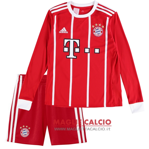 nuova prima divisione magliette bambino manica lunga set completo bayern munich 2017-2018