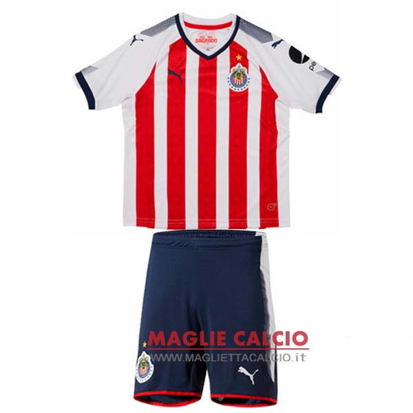 nuova prima maglietta set completo chivas de guadalajara bambino 2017-2018