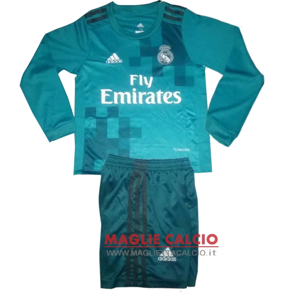 nuova terza divisione magliette bambino manica lunga set completo real madrid 2017-2018