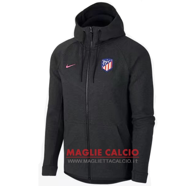 nuova atletico madrid grigio navy felpa cappuccio giacca 2017-2018