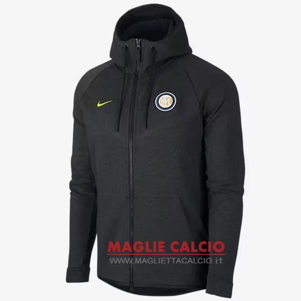 nuova inter milan grigio navy felpa cappuccio giacca 2017-2018