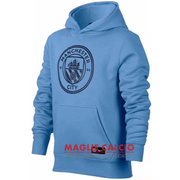 nuova manchester city blu felpa cappuccio giacca 2017-2018