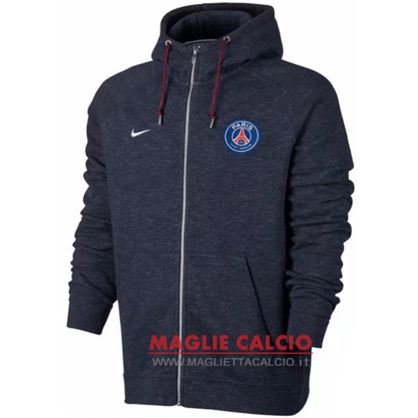 nuova paris saint germain blu felpa cappuccio giacca 2017- 2018