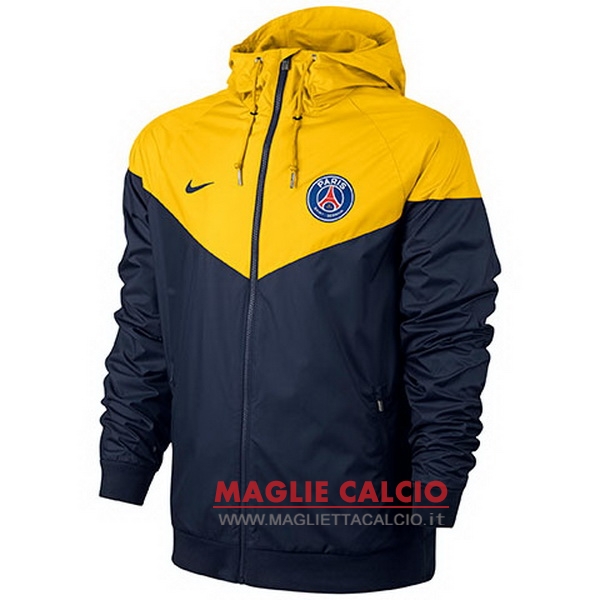 nuova paris saint germain giallo blu felpa cappuccio giacca 2017- 2018