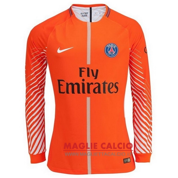 nuova portiere divisione magliette manica lunga paris saint germain 2017-2018 arancione