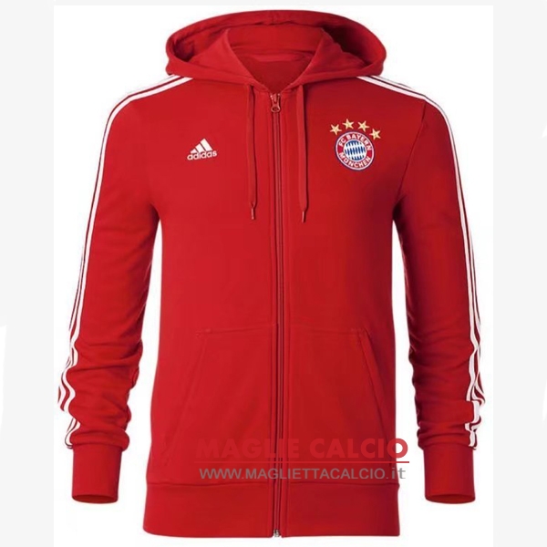 nuova bayern monaco rosso felpa cappuccio giacca 2017-2018