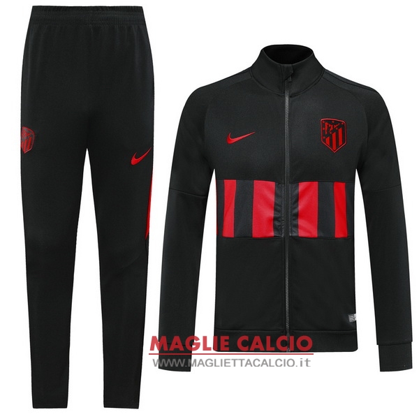 nuova atletico madrid insieme completo nero rosso giacca 2019-2020