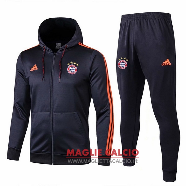 nuova bayern monaco insieme completo blu navy rosso giacca 2019-2020