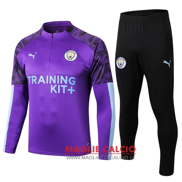 nuova manchester city insieme completo nero purpureo giacca 2019-2020