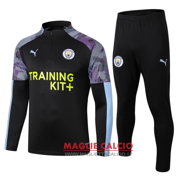 nuova manchester city insieme completo purpureo nero giacca 2019-2020