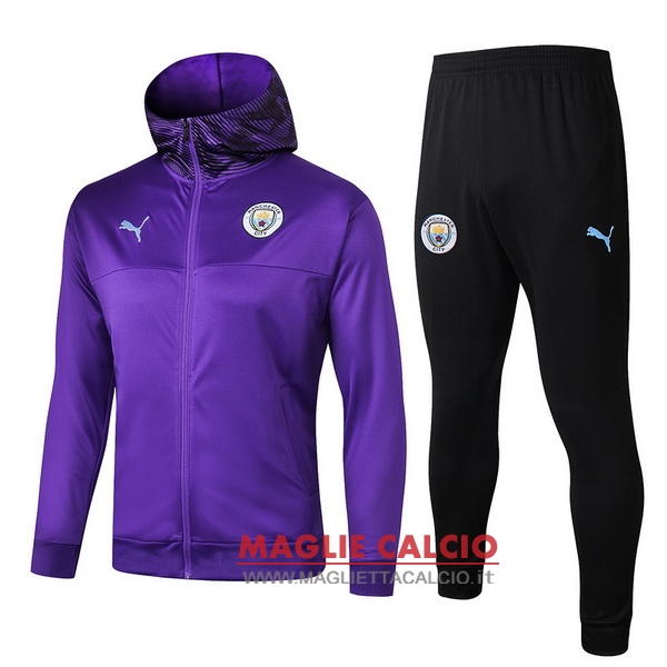 nuova manchester city insieme completo purpureo nero giacca 2019-2020