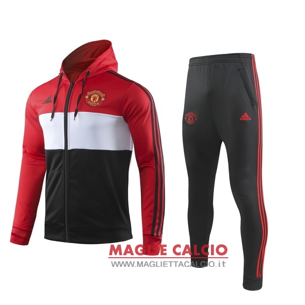 nuova manchester united insieme completo rosso nero bianco giacca 2019-2020