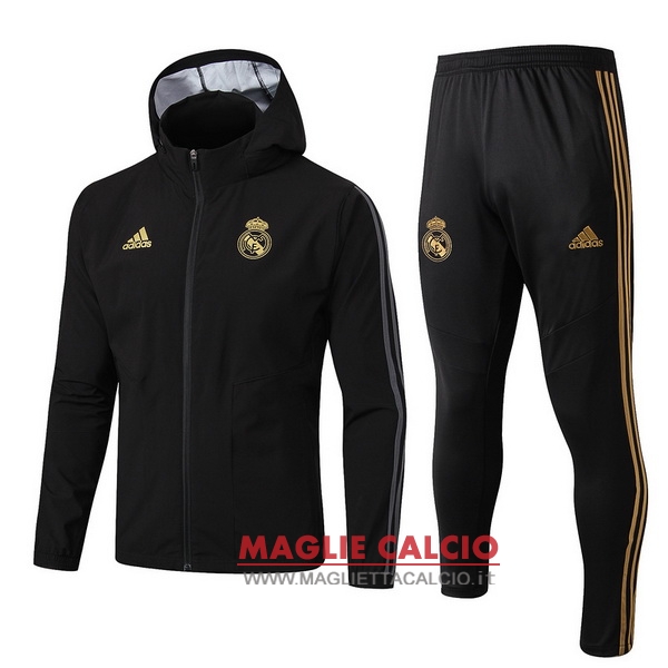 nuova real madrid insieme completo nero giacca 2019-2020