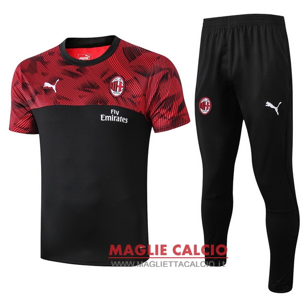 nuova formazione set completo divisione magliette ac milan 2019-2020 nero rosso bianco