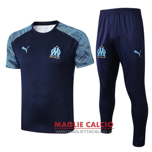 nuova formazione set completo divisione magliette marseille 2019-2020 blu navy