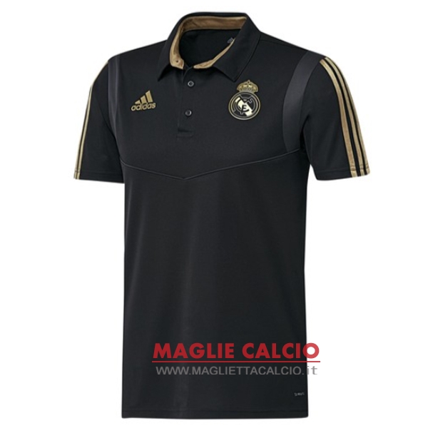 real madrid nero giallo magliette polo nuova 2019-2020