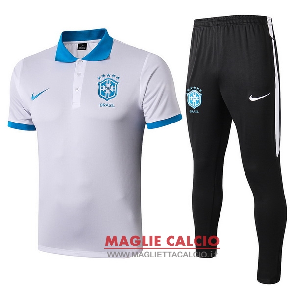 polo set completo maglia brasile 2019 bianco