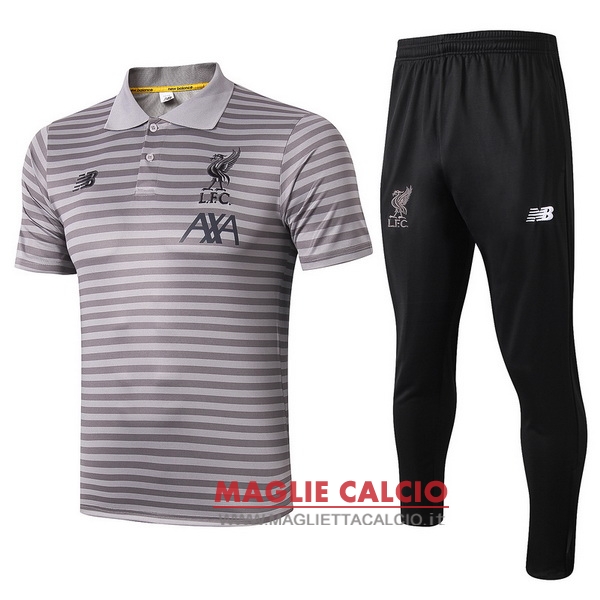 polo set completo maglia liverpool 2019-2020 grigio luce