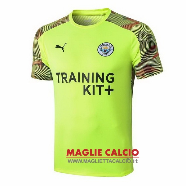 nuova magliette manchester city formazione 2019-2020 verde fluorescente